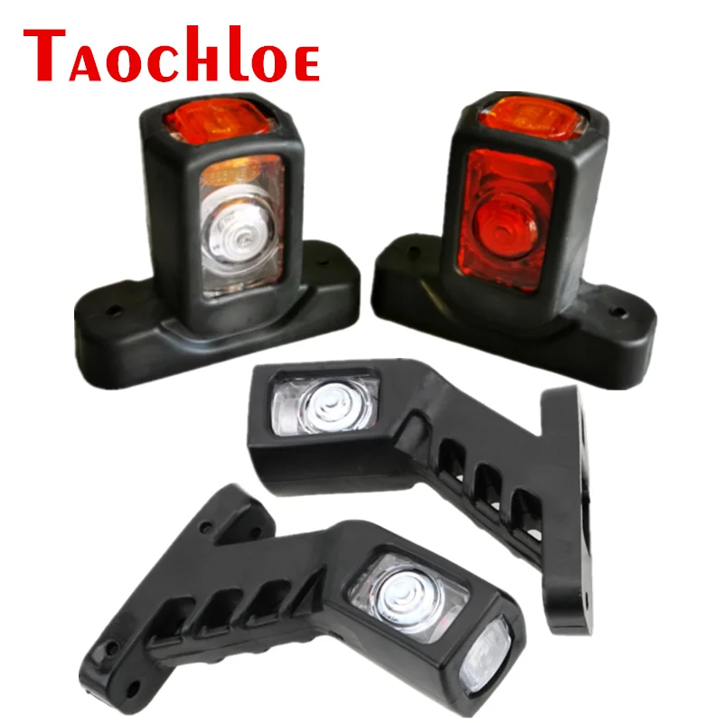 

1 Pair Truck Parking Lights LED Red White Amber Position Marker Light Trailer Tractor Lorry Rear Clearance Lamps 12V 24V