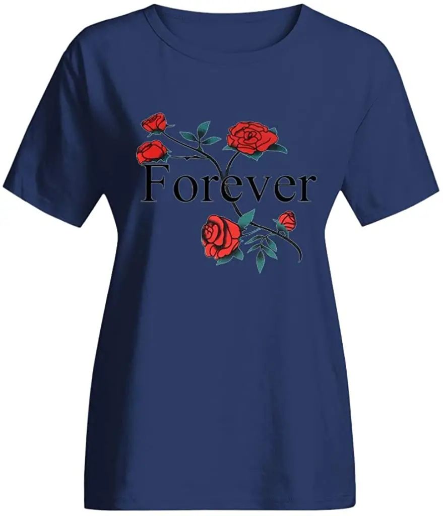 

Womens T-Shirt Printed Short Sleeve O-Neck Tops New Arrivals Harajuku Tee Summer 2020 Breathable Pure Cotton Tshirt