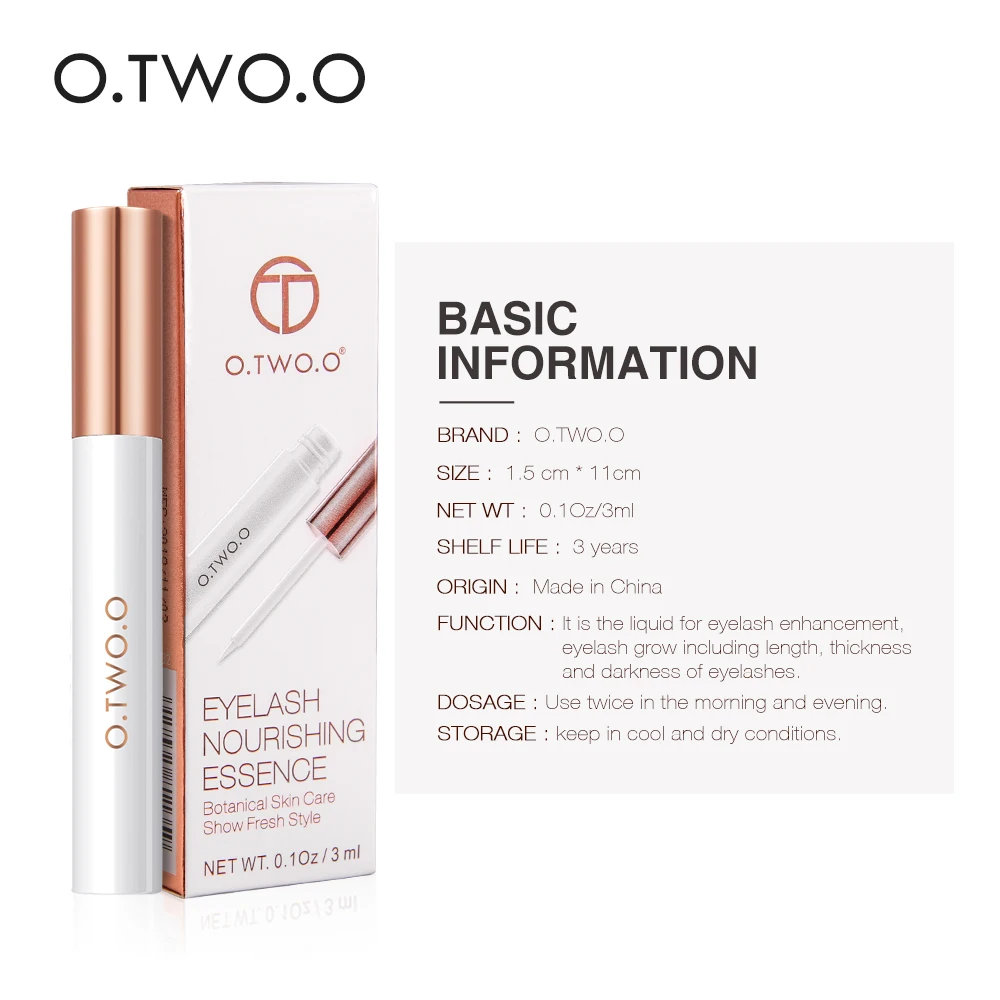 

O.TWO.O Eyelash Growth Serum Moisturizing Eyelash Nourishing Essence For Eyelashes Enhancer Lengthening Thicker 3ml