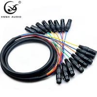 xssh audio mf 8 channel professional multi media snake cable 8 pairs male to female 3 pin xlr balanced audio extension cord