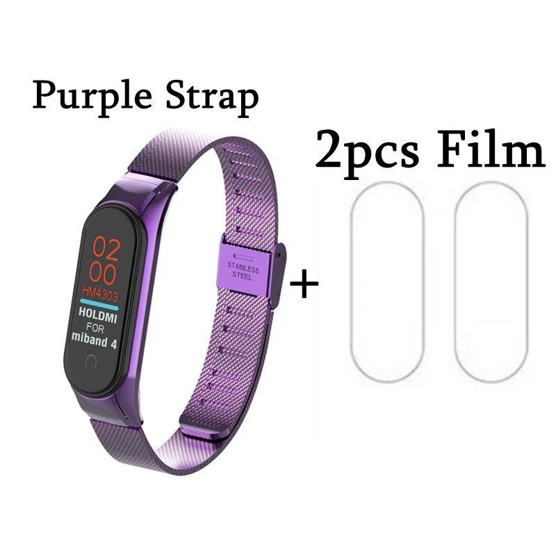 Buckle Metal 07 OLLIVAN mi Band 4 металлический ремешок с пряжкой для Xiaomi mi Band 4 3 браслет mi band 4 Band 4 аксессуары Магнитный браслет с пленкой - Цвет: Buckle Metal 07