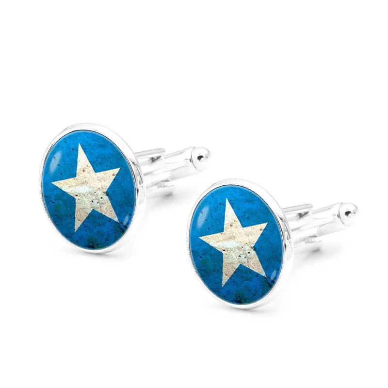 

XK-5HXK0228 French Suits Cufflinks with White Five-Pointed Star Pattern Retro Men's Shirts Sleeve Nails Cuff Link in Collection