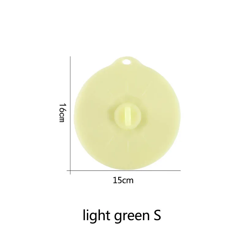 light green S 1 шт. многоразовая многофункциональная миска для микроволновой печи, силиконовая пищевая пленка для готовки поварские инструменты, крышка кастрюли - Цвет: light green S