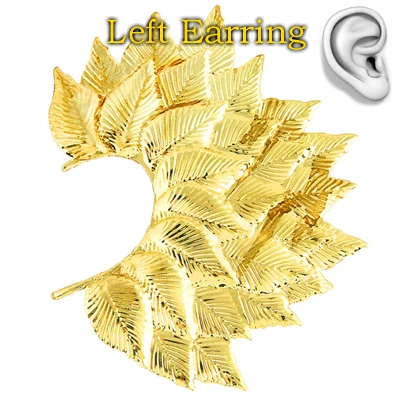 Gold E0099G Богемные цветные Серьги-клипсы с перьями, Женские аксессуары, милые золотые длинные серьги-манжеты с кисточками, модные ювелирные изделия, подарки - Окраска металла: Gold E0099G