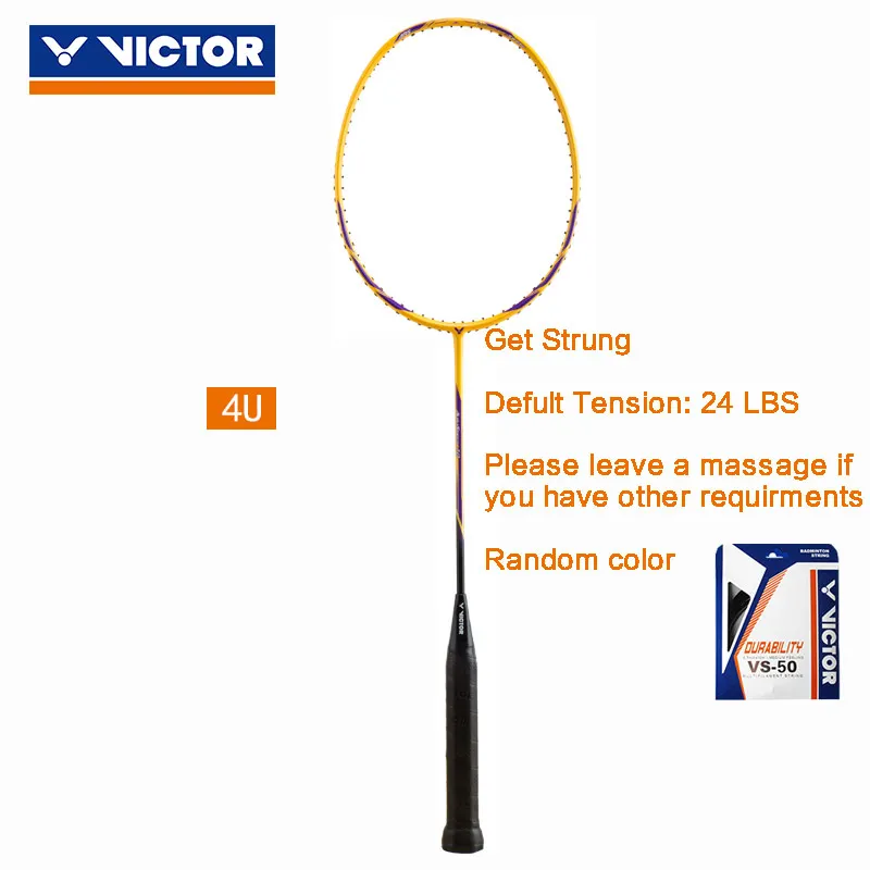 4U get strung VS50 Ракетка для бадминтона victor raquete Новинка углеродистая струйная скоростная серия высокого натяжения ARS-10 - Цвет: 4U get strung VS50