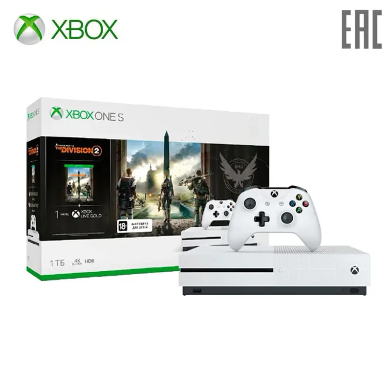 Игровая консоль Xbox One S 1 ТБ с игрой Tom Clancy's The Division 2 + месяц Game Pass Live Gold|original xbox