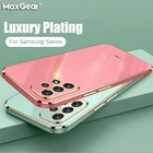 Роскошный зеркальный чехол с квадратным покрытием для телефона Samsung Galaxy A22 A32 4G A52 A72 A82 5G S21 Plus, Мягкий Силиконовый противоударный чехол