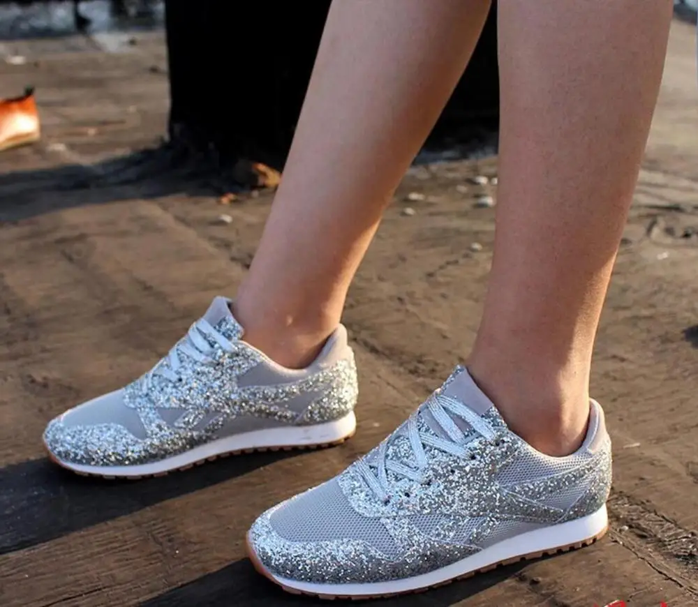 Женские кроссовки на плоской платформе повседневные сетчатые шнуровке