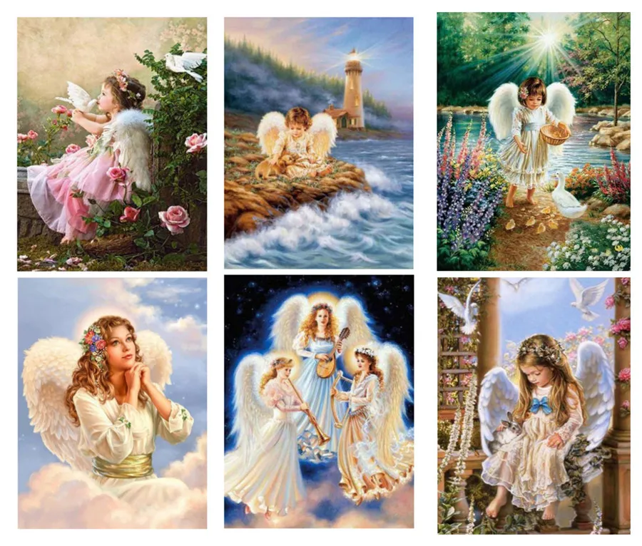 Алмазная картина маленькая красавица ангел алмазная Вышивка крестом украшение