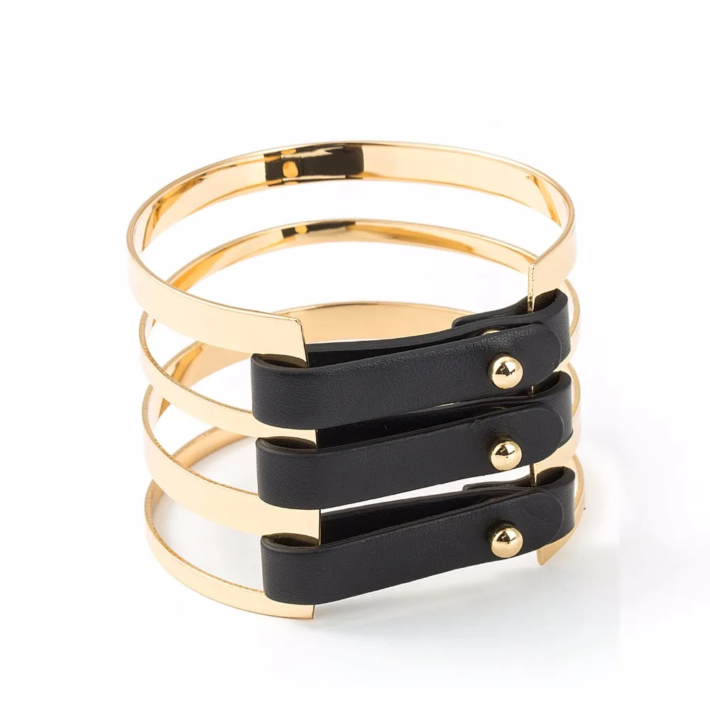 Женский браслет с металлической кожаной пряжкой золотистого цвета|metal color|pulseira