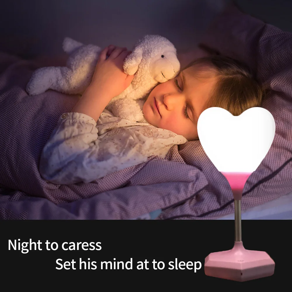 

LED Night Light Lamp Soft Silicon Touch Sensor Cartoon 1200 MAh Kids Cute Night Light Charming Ornaments In The Shape Of Love
