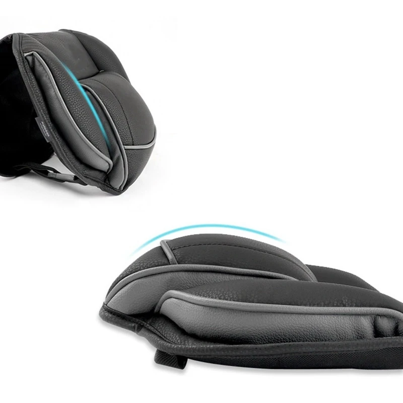 

Universal Car Seat Headrest Pillow, Adjustable Seat Head Memory Foam Neck Pillows Leather Pillow