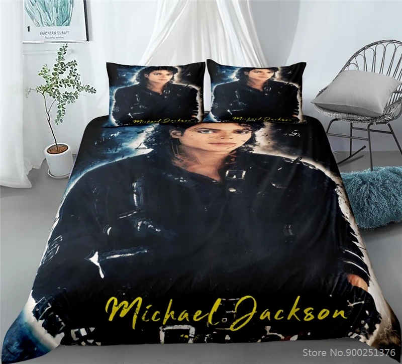 

Michael Jackson 3D Printed Bedding Set Twin Full Queen King Size Soft Duvet Cover Set Bed Linens Bedclothes for Boys Girls Adult