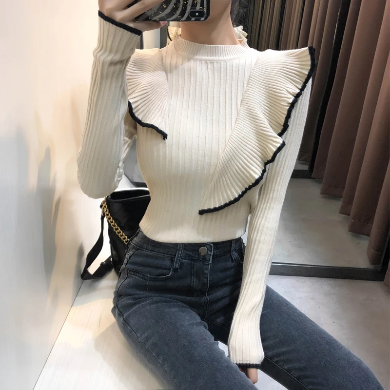 

Women Sweaters And Pullovers Real Poncho 2019 Hitz Flounced Western Style Irregular Design Pullover Sweater Slim Female Tide