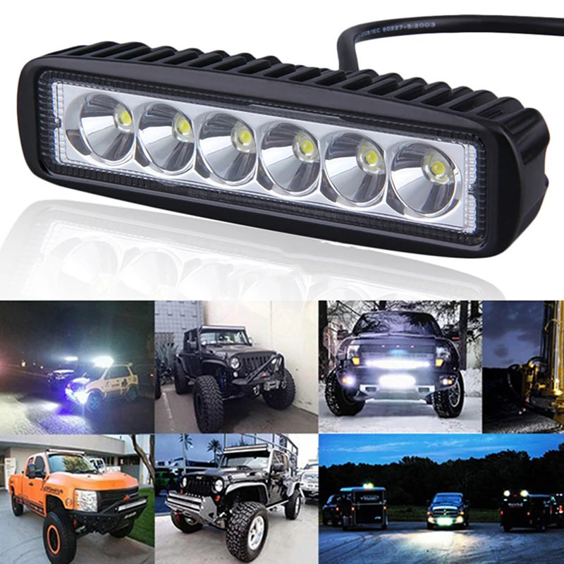 

18W Led Auto Led Verlichting Drl Spotlight Hoge Heldere Waterdichte Auto Offroad Suv Truck Koplampen Rijden Lamp