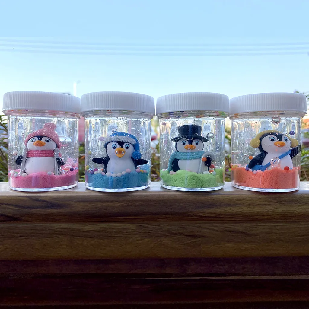 Забавный цветной шар пузырь в виде пингвина 120 мл сделай сам Хрустальная глина