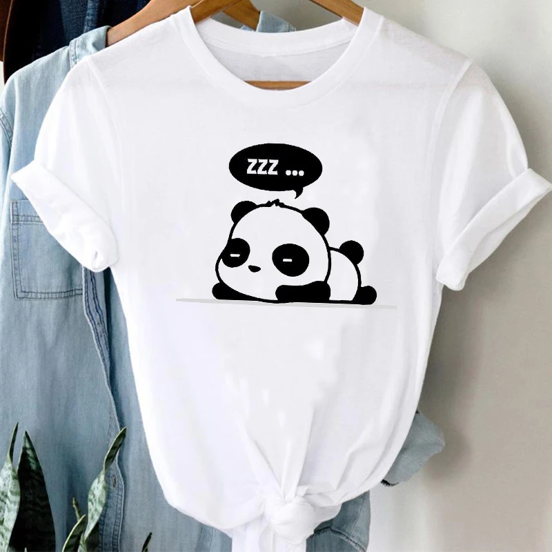 

T-shirts Women 90s Fashion Girl Ladies Clothes Panda Spring Summer Cartoon Graphic Tshirt Top Lady Print Female Tee T-Shirt