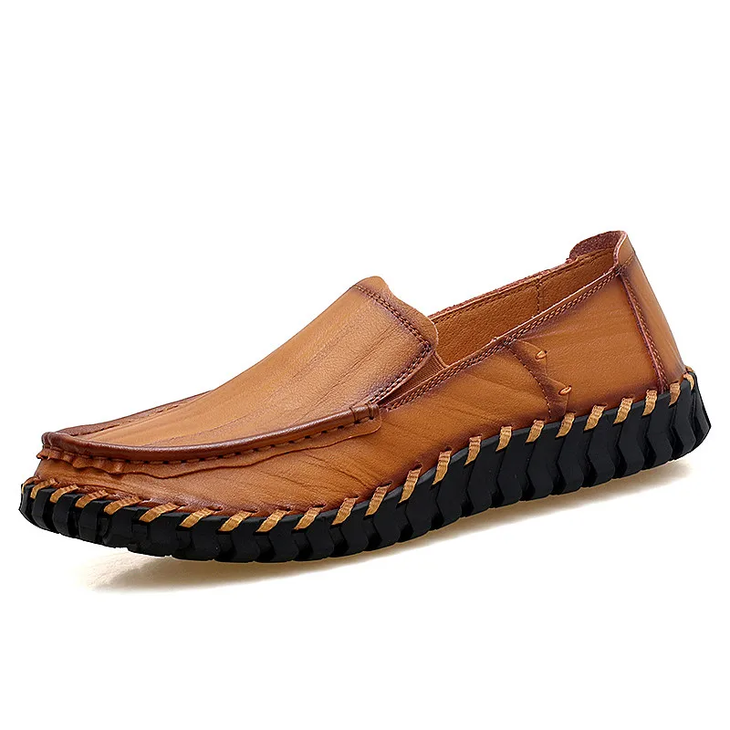 Новинка Осенняя обувь для мужчин из воловьей кожи Мягкие резиновые