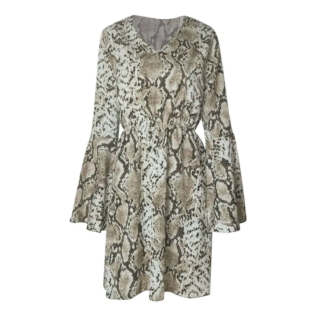 Пляжное платье модное женское мини с v образным вырезом и длинным Расклешенным