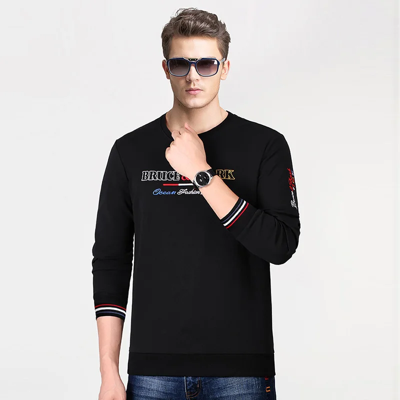 Брюс & Shark с длинным рукавом мужская рубашка Поло размера плюс 4XL Steching из толстого