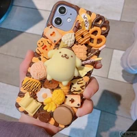 diy case for iphone 78 plus 3d simulation biscuit phone cover ip 111213 pro max cute dog creamy handmade shell xr xs max food
