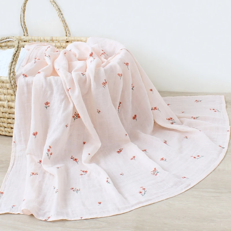 

120x120cm Baby Muslin Blanket Stroller Cover Soft 2 Layers Gauze Bedding Infant Newborn Swaddle Wrap Sleepsack