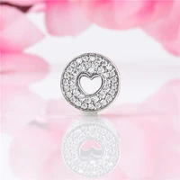 bewill hot sale 925 sterling silver hollow heart shaped beads fit original bracelet women jewelry making gift