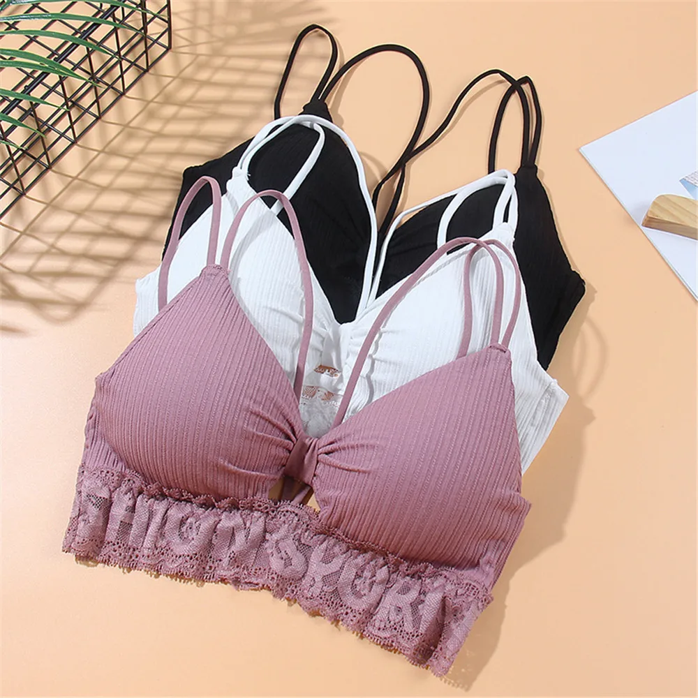 

Cotton Bra Sexy Lace Bra Brathable Sport Bra Running Push Up Gym Fitness Yoga Suit Underwear Women Bra Seamless Crop Top Female