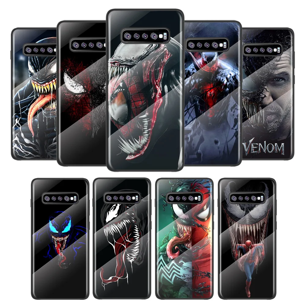 

Marvel Venom For Samsung Galaxy S21 Ultra Plus 5G M51 M31 M21 Tempered Glass Cover Shell Luxury Phone Case