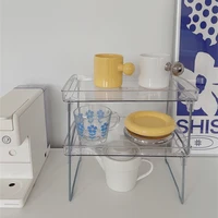 cutelife nordic acrylic transparent foldable storage shelf room book jewelry bathroom shelf kitchen cup table organizer shelf
