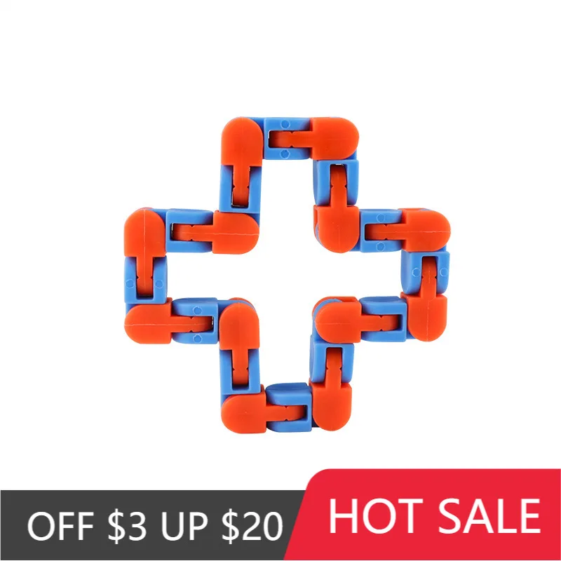 

ODILO 1PCS 24-section Decompression Bicycle Chain Track Variety of Folding Chain Decompression Toys In Various Colors