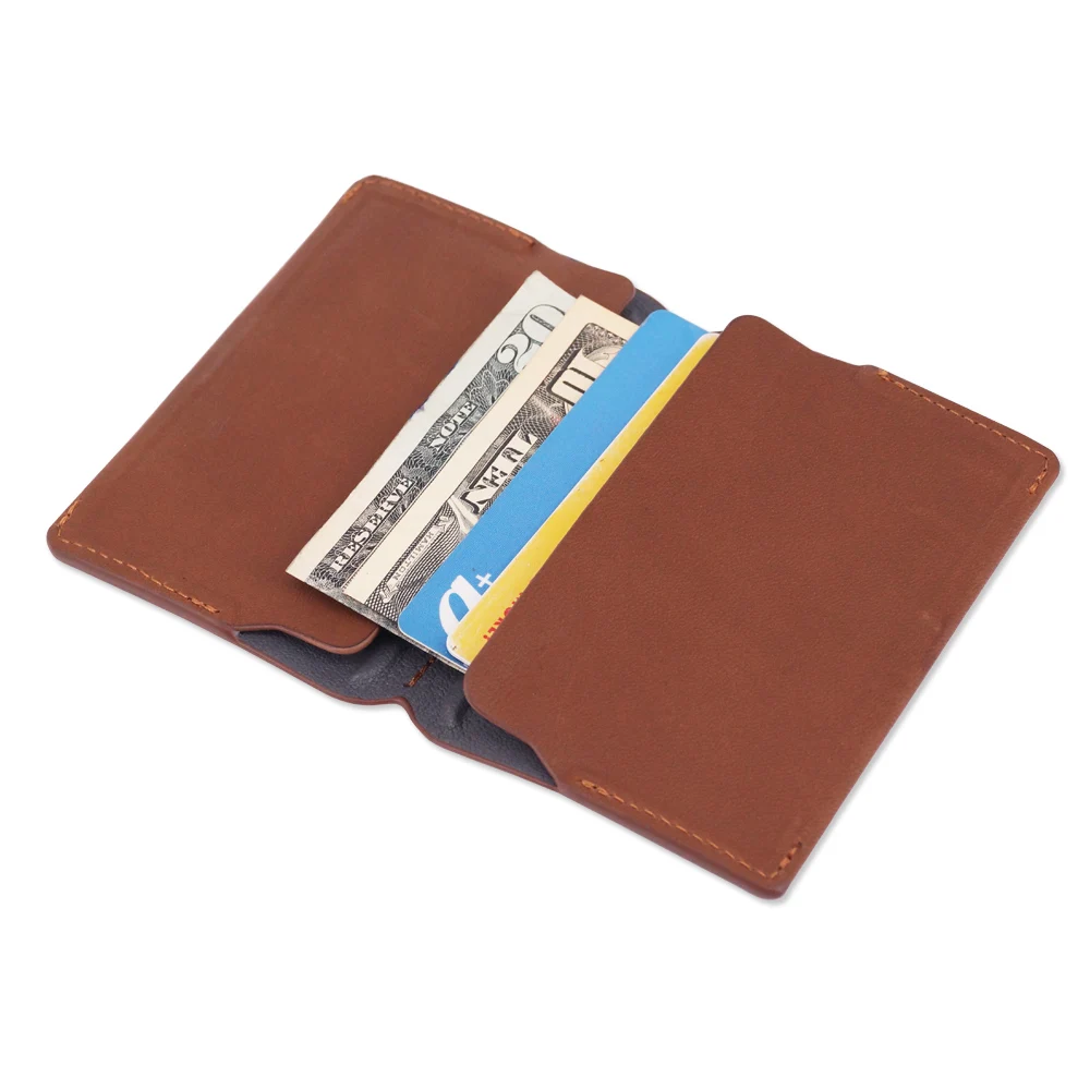 

Slim Leather Wallet For mens wallets luxury Spain full grain cow leather purse dropship