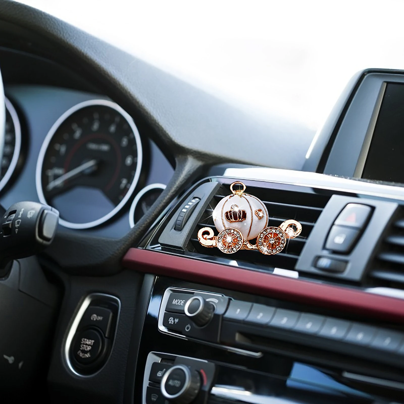 

Car Air Fresheners Vent Clips Cute Bling Diamond Pumpkin Car Air Conditioning