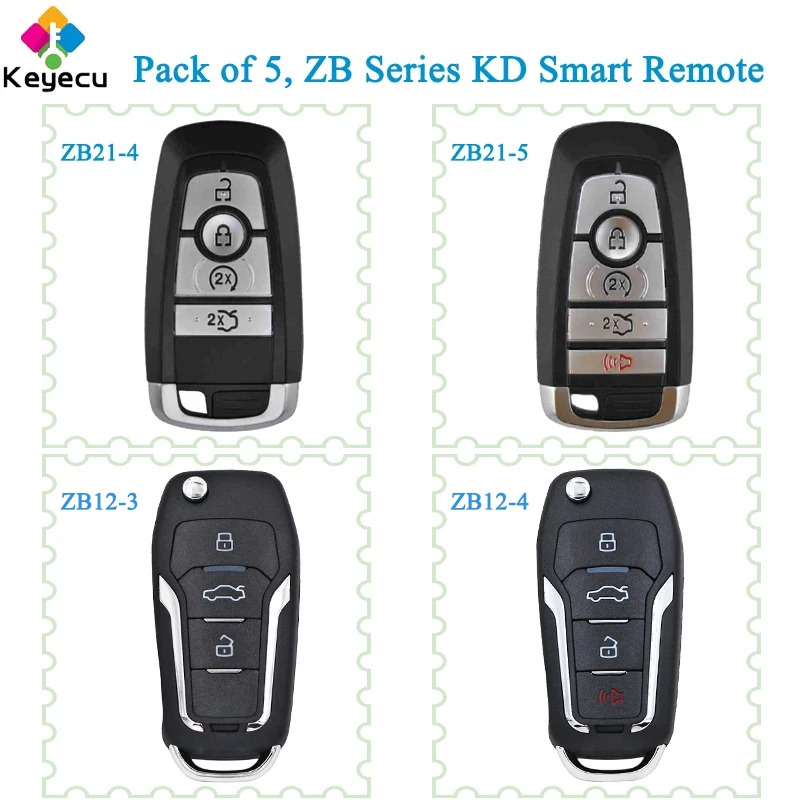 KEYECU 5 штук KEYDIY для Ford Style ZB Series ZB21 4 ZB12 3 KD умный пульт дистанционного управления