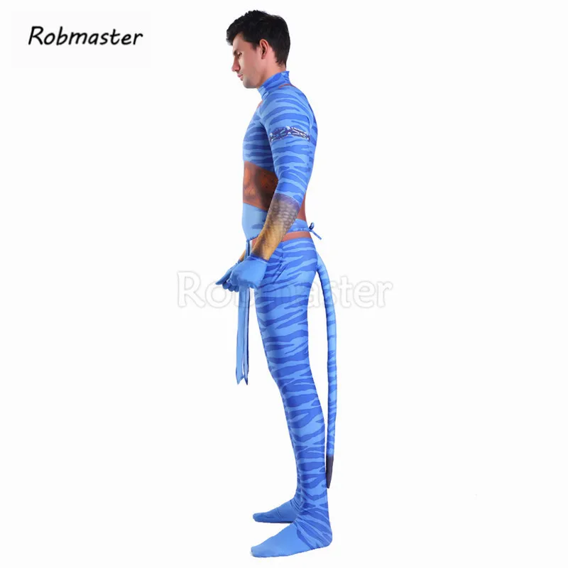 Mens Kids Boys Movie Avatar 2 Jake Sully Cosplay Costume Spandex Zentai Bodysuit Jumpsuits Battle Suit Halloween | Тематическая