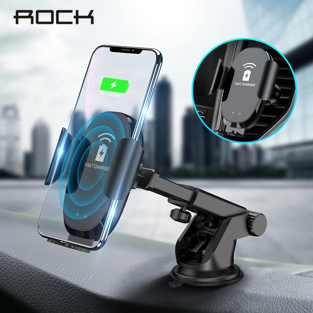 ROCK инфракрасный автоматический 10 Вт Qi Быстрое беспроводное автомобильное