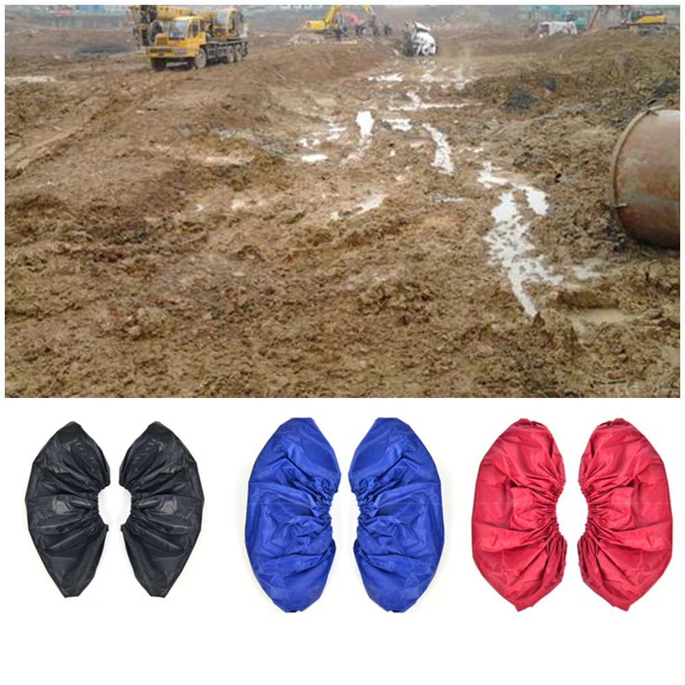 

10Pcs Shoe Cover Case Washable Non Slip Anti Dust Shoes Covers Solid Waterproof Rain Shoe Covers Organizer For Home Outdoor