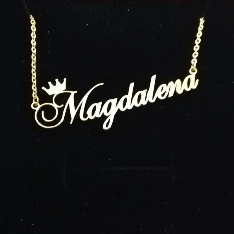 AAA Качество персонализированные имя корона ожерелье из нержавеющей стали