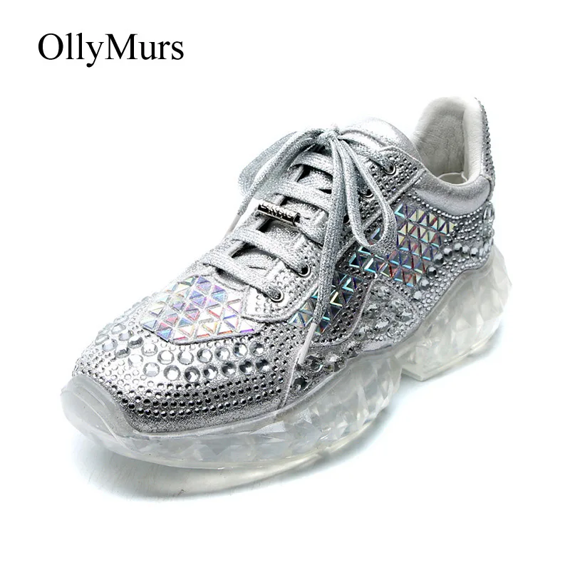 Стразы обувь женские на платформе модные брендовые кристаллы zapatos de mujer Bling Ladies