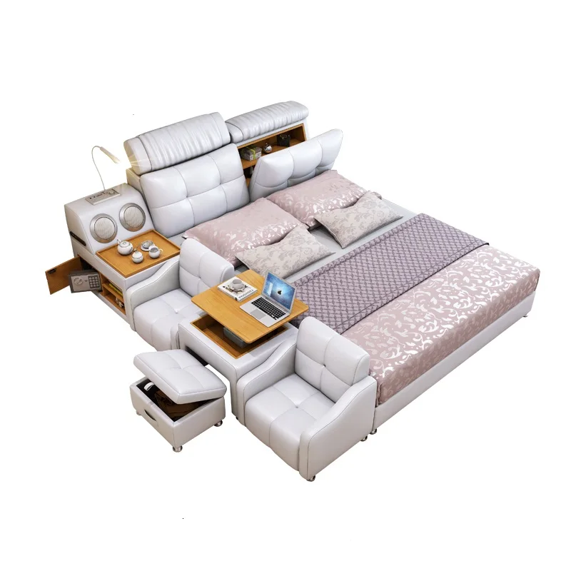 Горячая Распродажа мебель для спальни массажная кровать из натуральной кожи