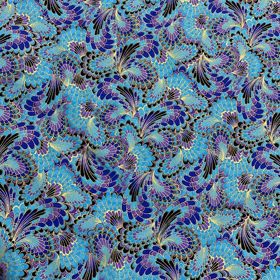 Японская ткань из 100% хлопка с принтом павлиньих перьев для шитья в стиле пэчворк