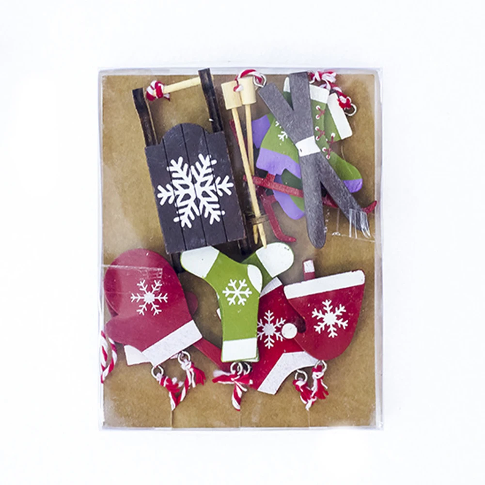6 шт./компл. DIY Рождество кулон Дети фестиваль украшения Милая спальня лыжный