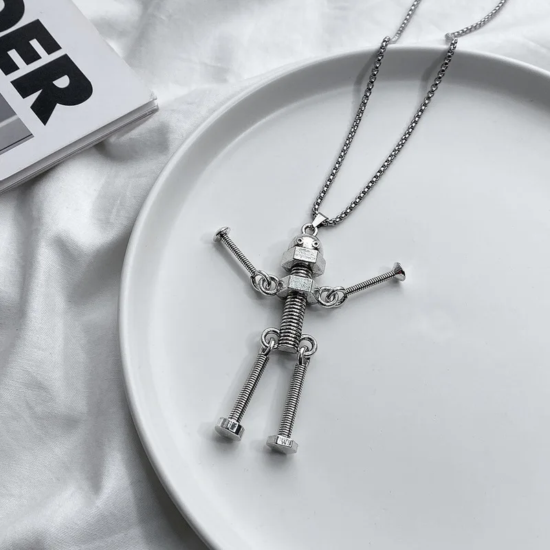 

Origin Summer Hiphop Titanium Steel Flexible Robot Pendant Necklace for Women Unique Design Splice Necklace Party Jewellery