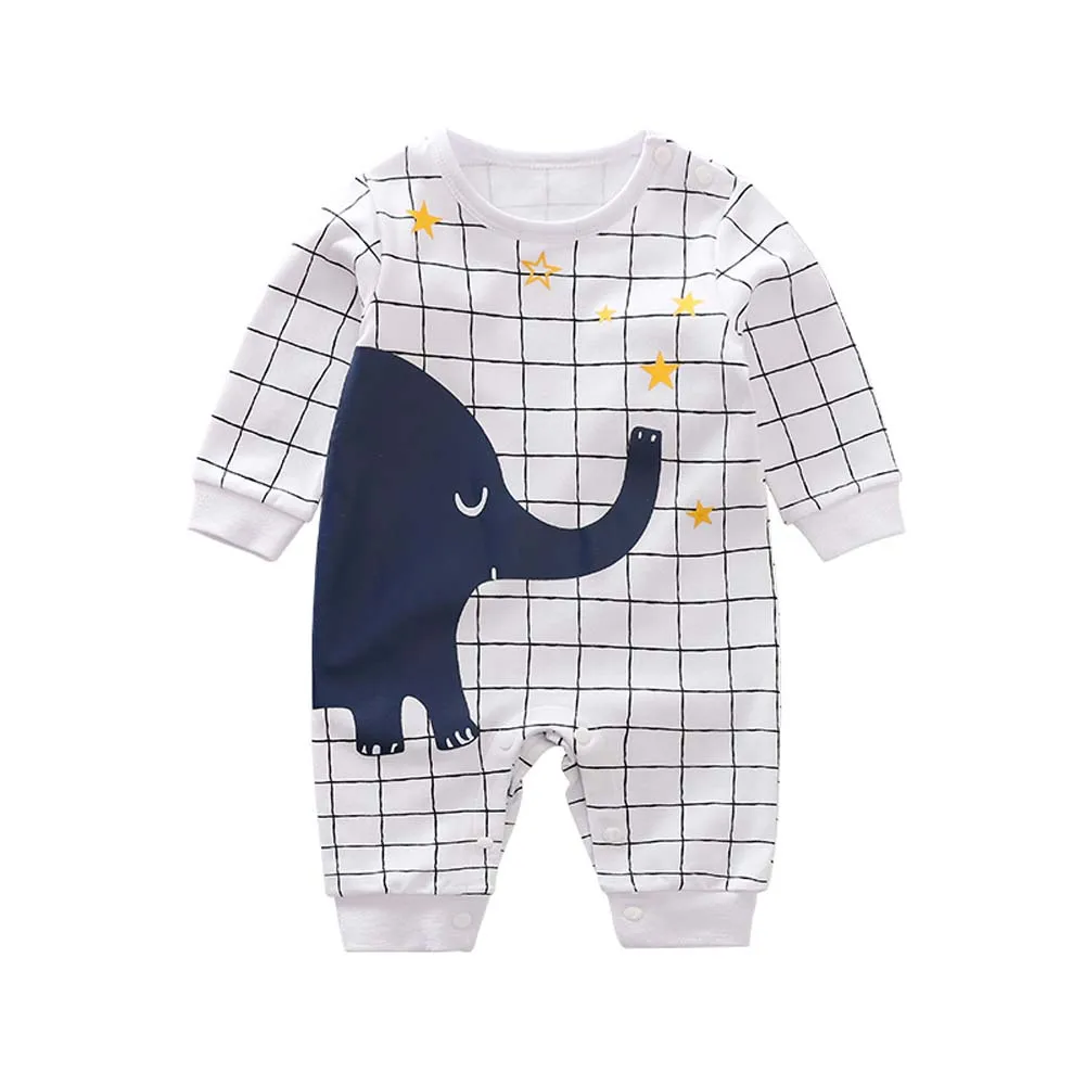 YiErYing 2020 New Cute Baby Boy Elephant Romper Animal Cotton Onesie for Autumn Baby Jumpsuit