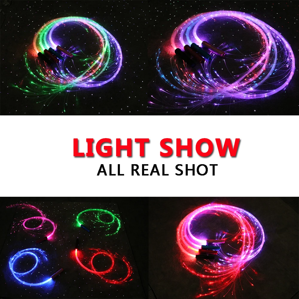 RGB светодиодная оптоволоконная плетка-360 ° вращасветильник лампа для освещения