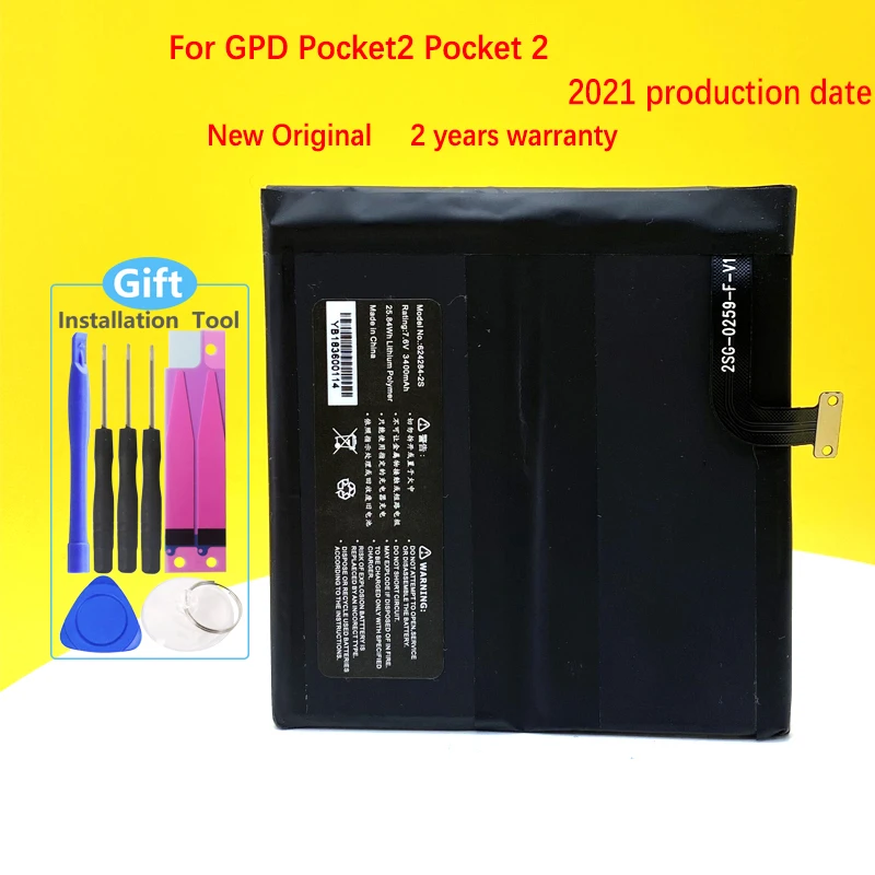 

Новый 3400mAh 624284-2S планшетный ПК аккумулятор для GPD Pocket 2 Pocket2 портативный игровой ноутбук геймпад 7,6 V