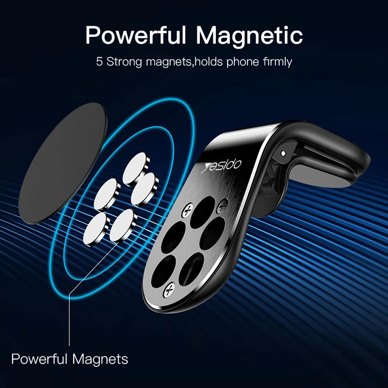 Магнитный автомобильный держатель для телефона Yesido C64 сильный магнит с
