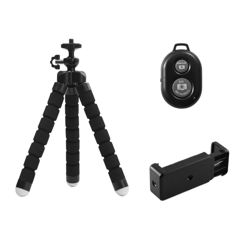 Гибкая Губка Осьминог Мини штатив с Bluetooth дистанционного спуска затвора для iPhone