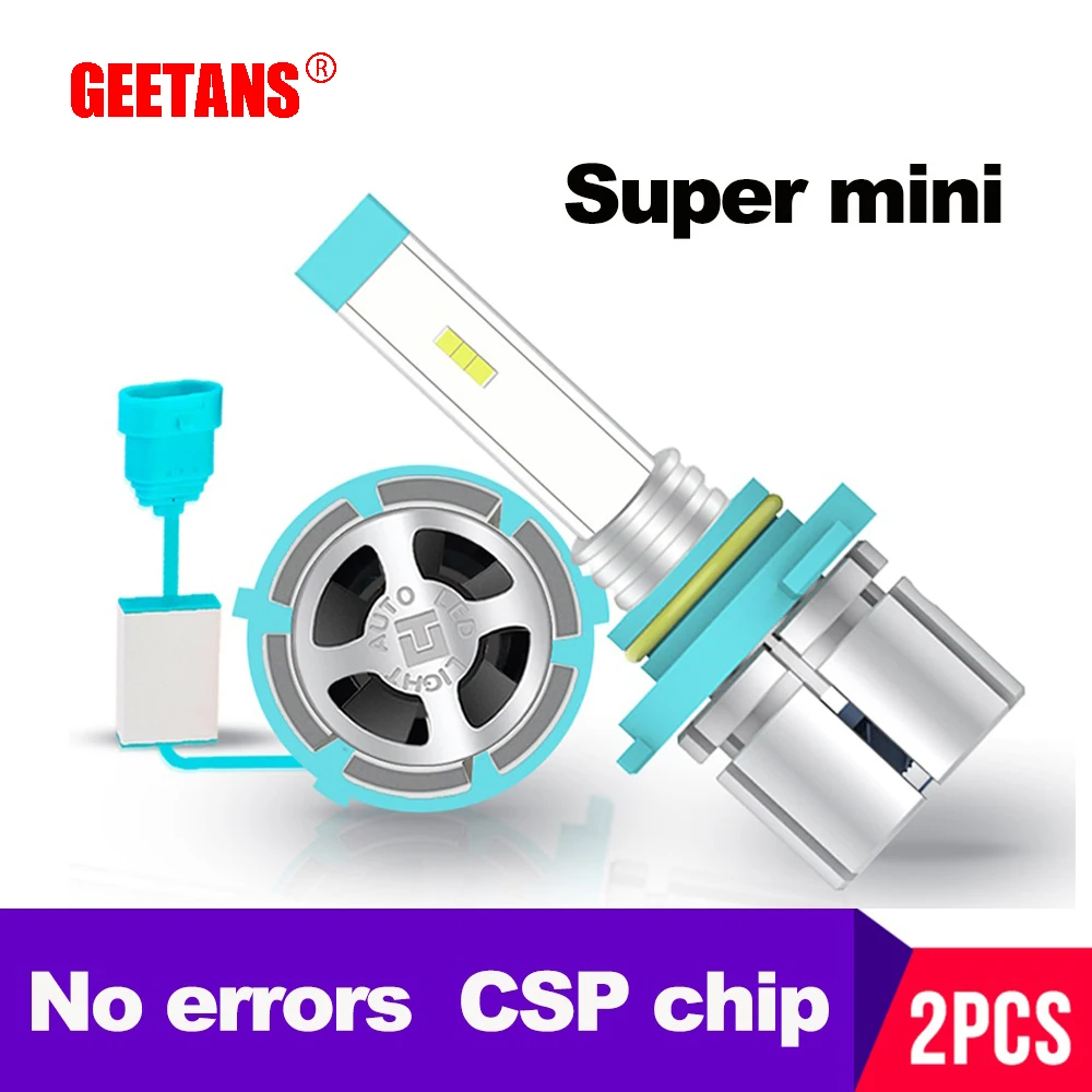 GEETANS Mini H7 светодиодный светильник для автомобиля H4 H11/H8/H9 H1 9005 9006 H3 60 Вт/комплект
