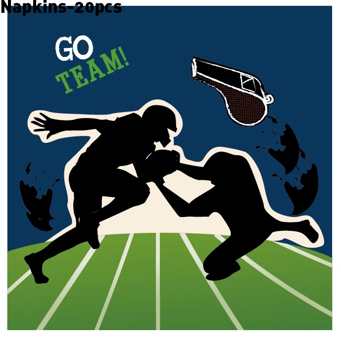 

20pcs Football Sports Game Theme Party Decorations Napkins Napkin Tableware Sets Kids Happy Birthday Party Favors Supplies